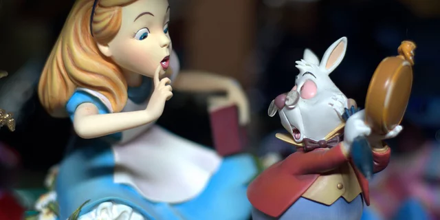 Alice being warned by the rabbit he is terribly late