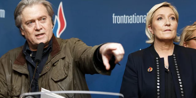 steve bannon marine le pen front national rassemblement national populism congress party jean marie le pen