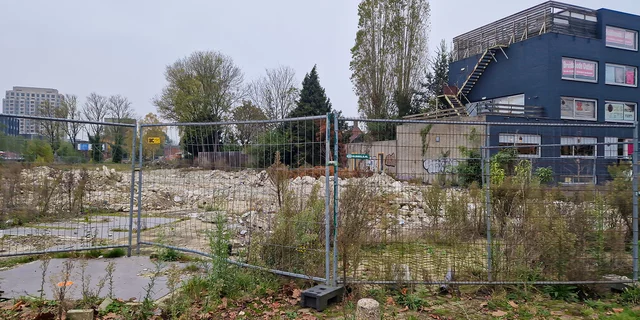 The former site of the blue building