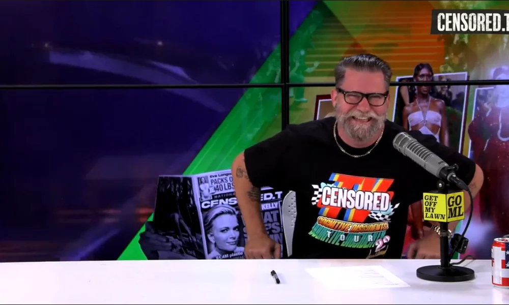 Screenshot from an episode of Gavin McInnes's Get Off My Lawn on the "dangers of Drag Queen Story H