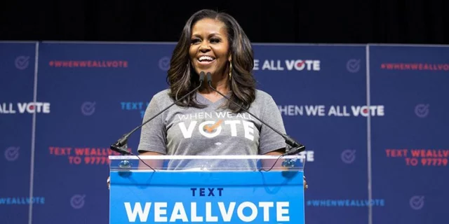 Michelle Obama as a representative of the When We All Vote Squad