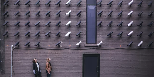 Women being watched by cameras