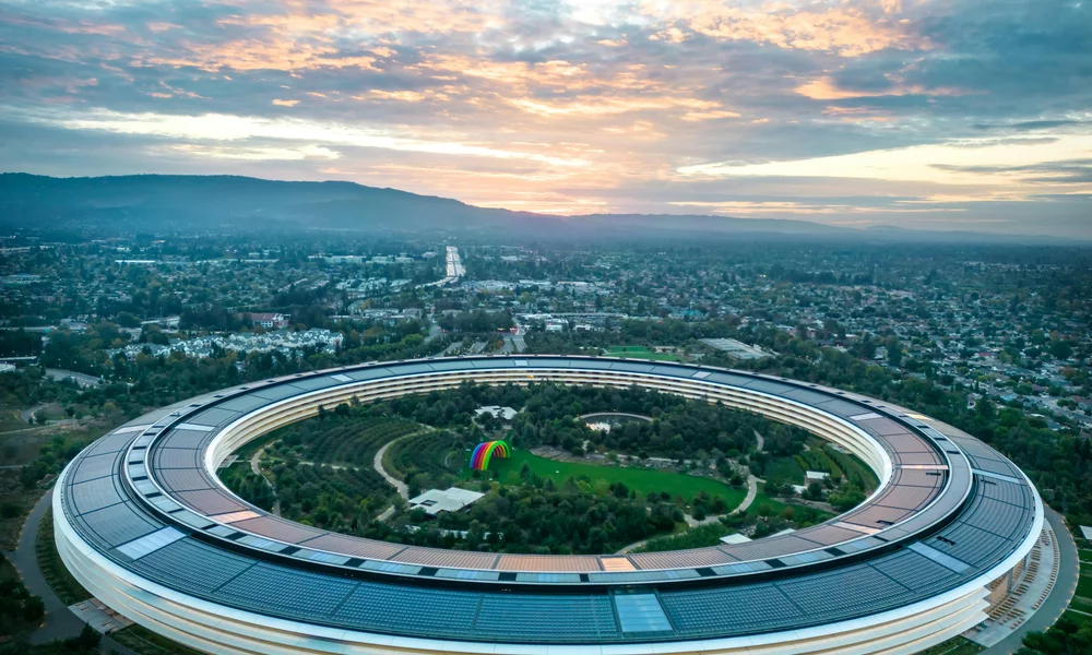 An Aerial Shot of the Apple Park in California