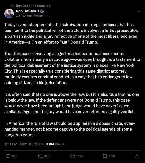 Screenshot via X by @RonDeSantis